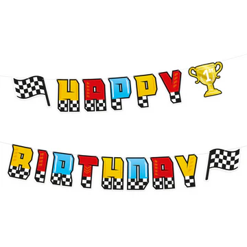Happy Birthday Race car Banner 220x17cm