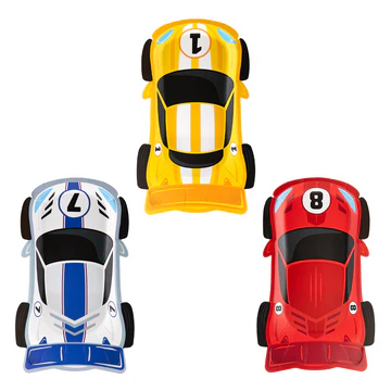 Race car paper plates, 6 pcs set