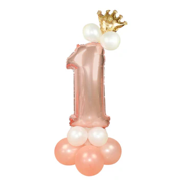 Rose gold balloon set -with number 1