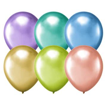 10x Chrome balloons 10in mix