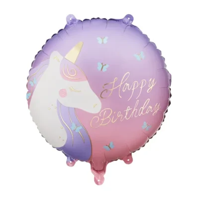 Happy Birthday with Unicorn Foil Balloon, 35cm