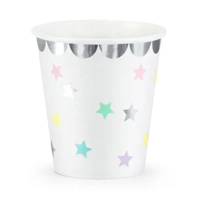Stars paper cups, 180ml, 6pcs