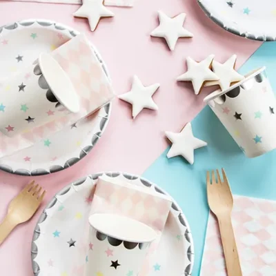 Stars paper cups, 180ml, 6pcs