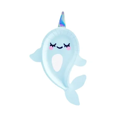 Paper plates Narwhal, mix, 18.5 x 29cm, 6pcs