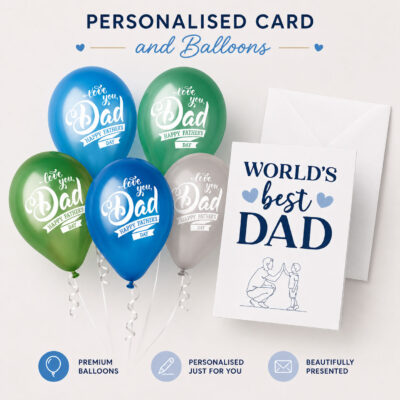 Father's Day Gift: 5 x Premium Latex balloons and Card
