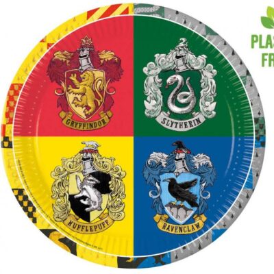 Paper Plates Harry Potter Hogwarts Houses, 23cm, 8 pcs.