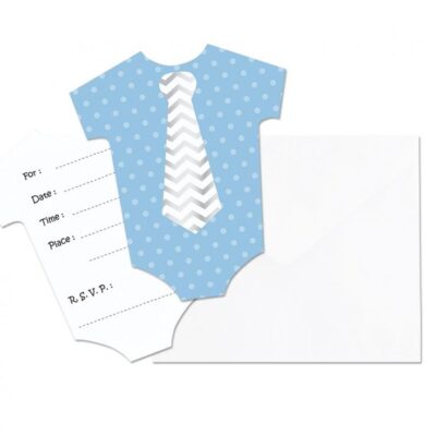 Invitations with envelope "Little boy", blue, 6 pcs