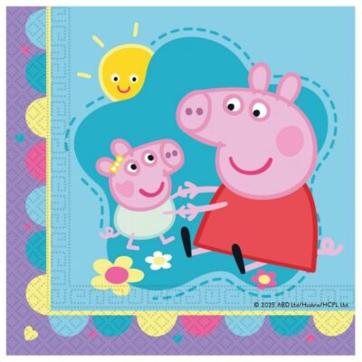 Peppa Pig themed napkins, 33x33 cm, 20 pcs
