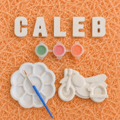 Personalised name and motorcycle painting craft kit