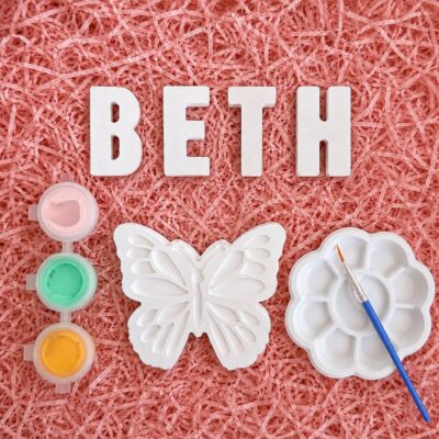 Personalised name and butterfly painting craft kit