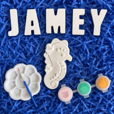 Personalised name and horsefish painting craft kit