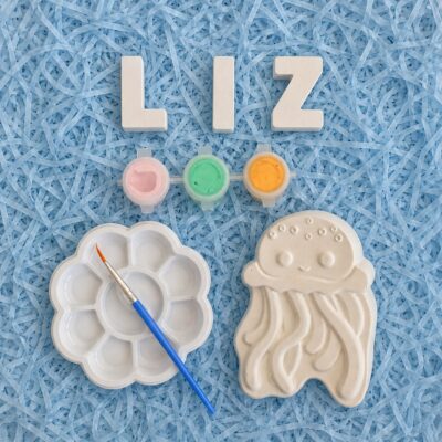 Personalised name and jellyfish painting craft kit