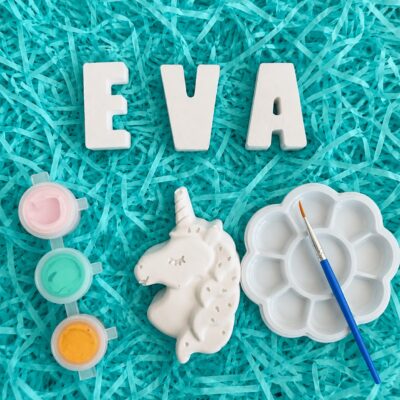 Personalised name and unicorn painting craft kit