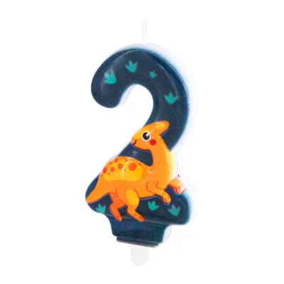 Dinosaurs cake candle number 2