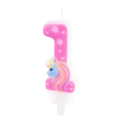 Unicorn cake candle number 1