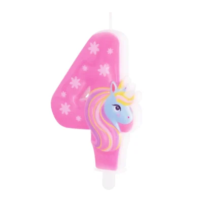 Unicorn cake candle number 4