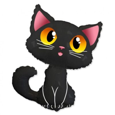 Foil balloon Black Cat Halloween, 24 inches