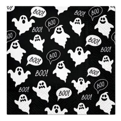 Halloween napkins, Pumpkins and ghosts, 33x33 cm, 20 pcs.