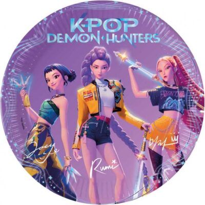 K-Pop Demon Hunters paper plates 23 cm, 8 pcs.